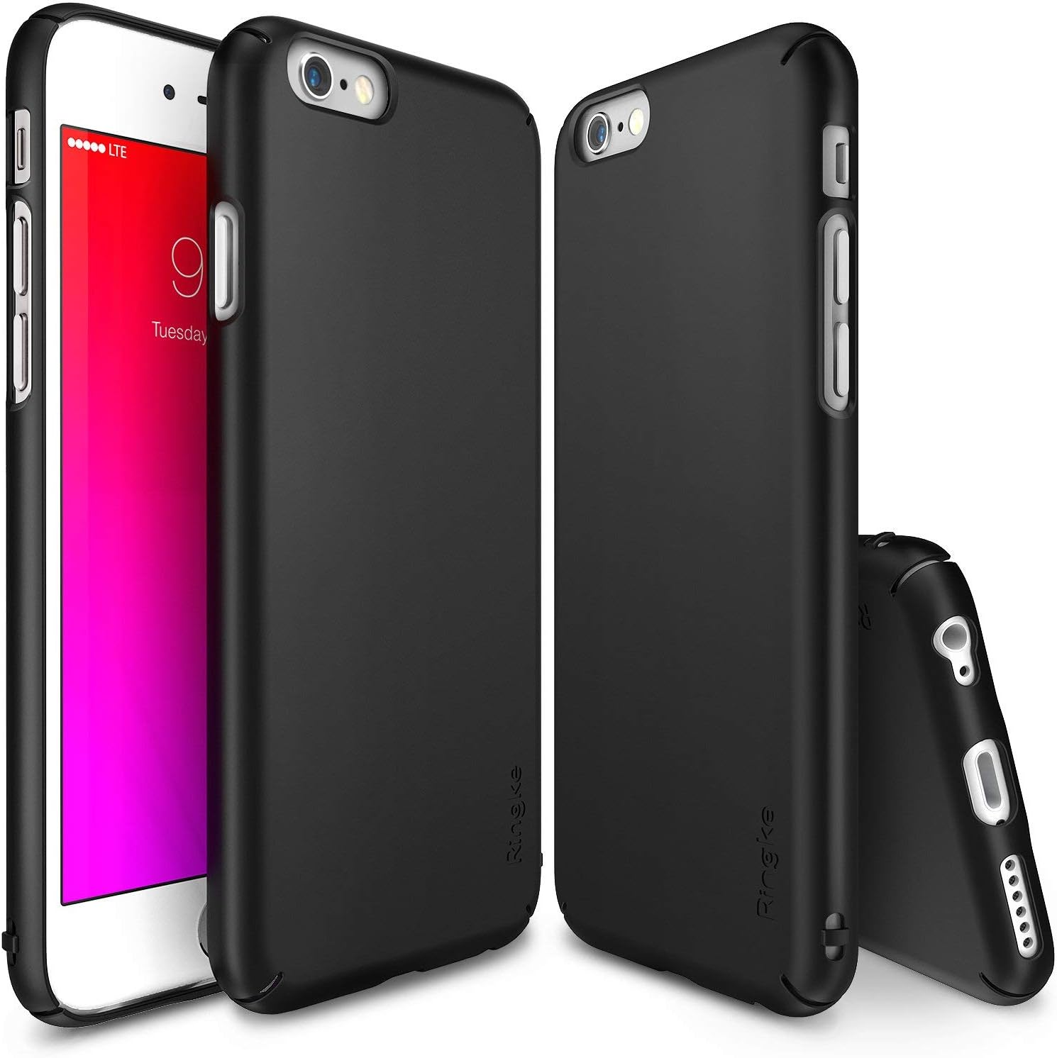 Ringke Slim Compatible with iPhone 6S Case Full Coverage on All 4-Sides & Back Super Lightweight All Around Protection Hard Case for iPhone 6S - SF Black