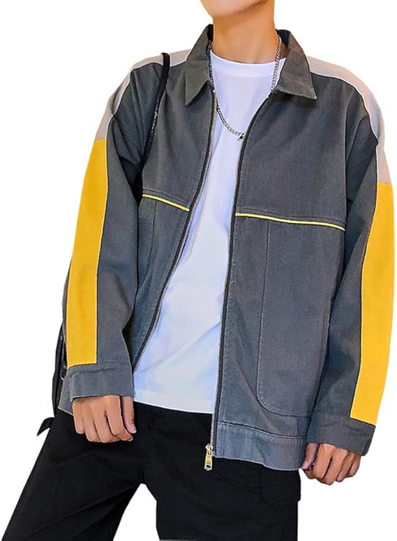 Amazon ジャケット メンズ 春 秋 ゆったり 折り襟 コート 大きいサイズ おしゃれ 薄手 長袖 おしゃれ かっこいい カジュアル 軽量 防風 防寒 アウトドア アウター 無地 グレー ブラック ｍー5xl コート ジャケット 通販