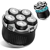 Electric 6D Floating Head Shavers for Bald Men, Magnetic Rotary Shaver for Men Face,Wet Dry IPX6 Men's Razor, LED Display Rechargeable with USB-C Charge