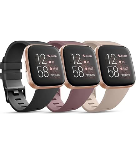 Yisica Cinturino Sportivo Per Fitbit Versa 2 / Versa Lite / Versa - Morbido Silicone, Regolabile, Colore Oro Rosa, Taglia Unica (180-230 Mm)
