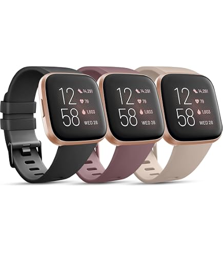 Yisica Cinturino Sportivo Per Fitbit Versa 2 / Versa Lite / Versa - Morbido Silicone, Regolabile, Colore Oro Rosa, Taglia Unica (180-230 Mm)