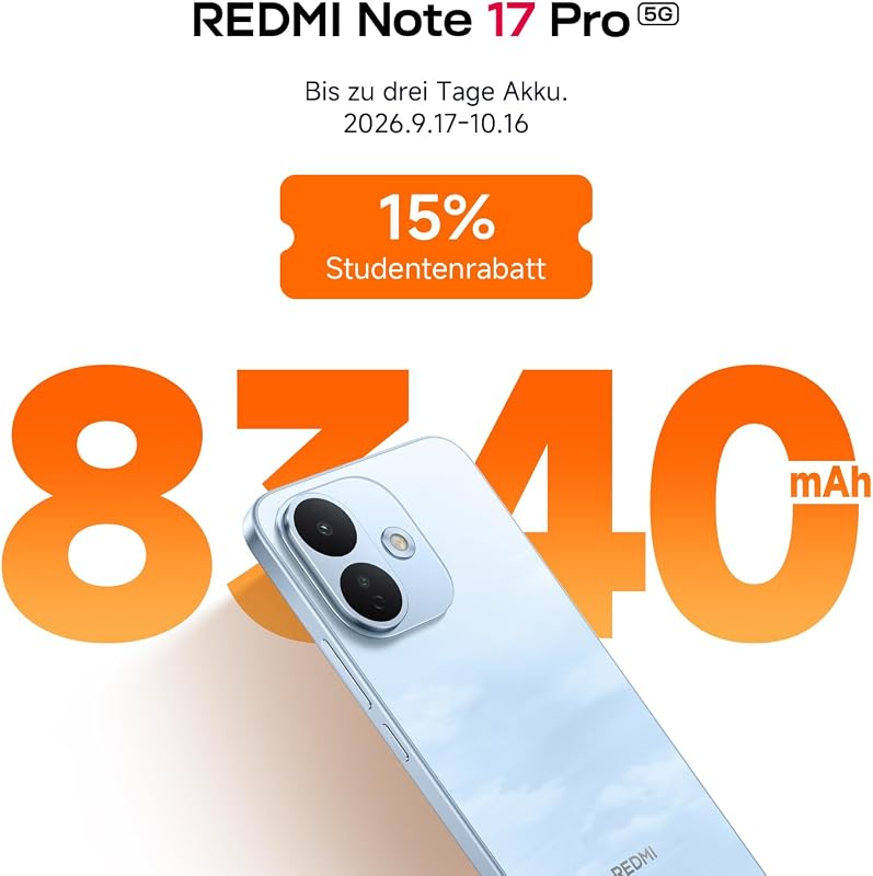 REDMI Note 17 Pro 5G, Smartphone 8+512 GB, Purple, 8340 mAh Akku