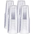 Comfy Package [16 oz. - 100 Pack Crystal PET Clear Plastic Cups for Party - Ideal for Cold Beverages, Smoothies, and Parties
