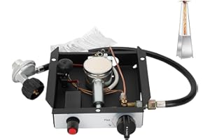 PUZAU 47 000 BTU Patio Heater Module 3 Bolt Hole Square Patio Heater Burner Module Replacement Parts with Square Tube Regulator Patio Heaters Glass Tube Burner Module Replacement Simple and Easy to Install