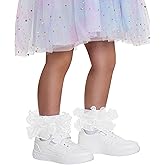 Witwot Girls Ruffle Socks Toddler Double Lace Frilly Pageant Dress Sock Turn Cuff Socks
