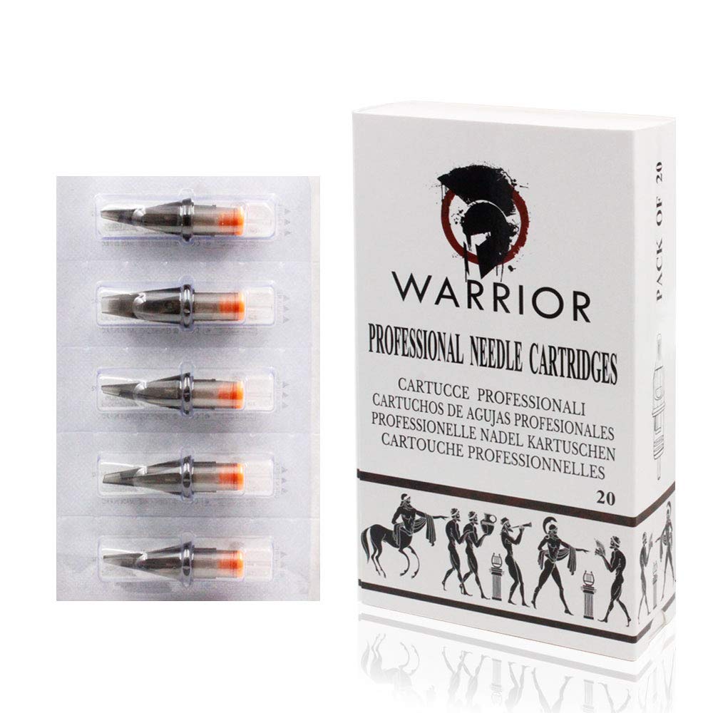 WARRIOR Tattoo Cartridges and Needles Surgical Steel PVC Tube Permanent Makeup Curve Magnum Disposable Pre Sterile Eo gas New Pack of 20 (NEW 1215CM)