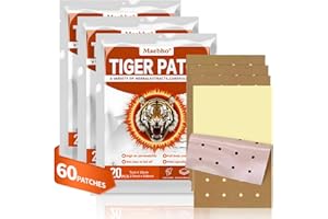 60PCS Tiger Patches,Chinese Tiger Back Patch, Ultra Strength Capsicum Heat Patches for Muscle Joint Shoulder Neck Knee Back (