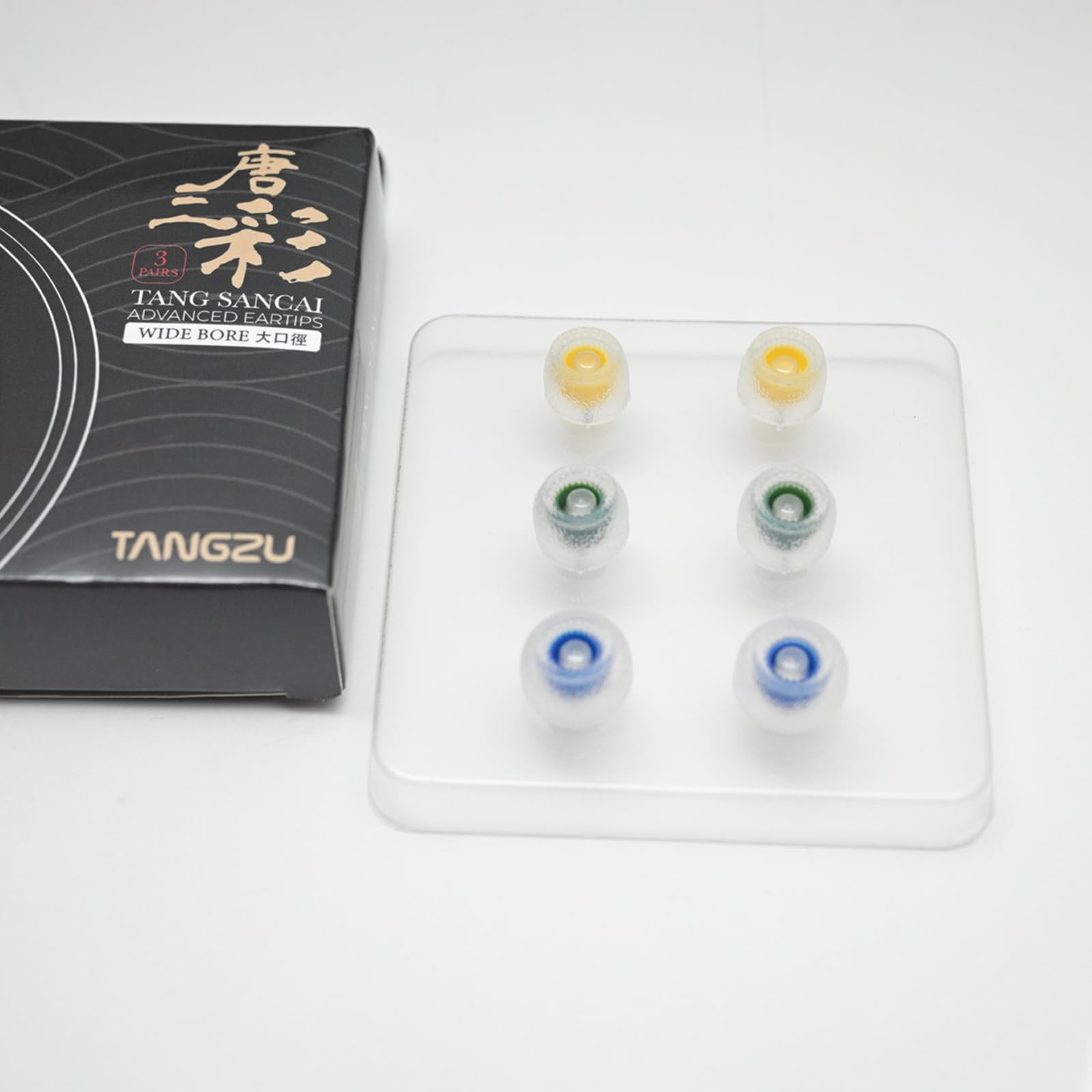 Linsoul Tangzu Tang Sancai Wide Bore Silicone Eartips for in Ear Earphones, Replacement Earbuds Tips (SML-3Pais)