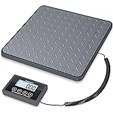 THINKSCALE Shipping Scale, 440 lb x 1 oz Digital Postal Scale, Hold &amp; Tare | Non-Slip Rubber Platform, Bright Backlit LCD, Package, Luggage, Mailing &amp; Postage Scale, AC Adapter &amp; Batteries Included
