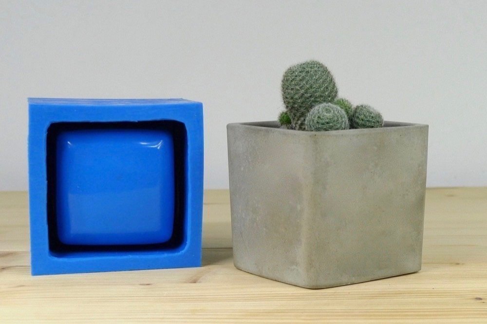 Concrete square planter mold Handmade