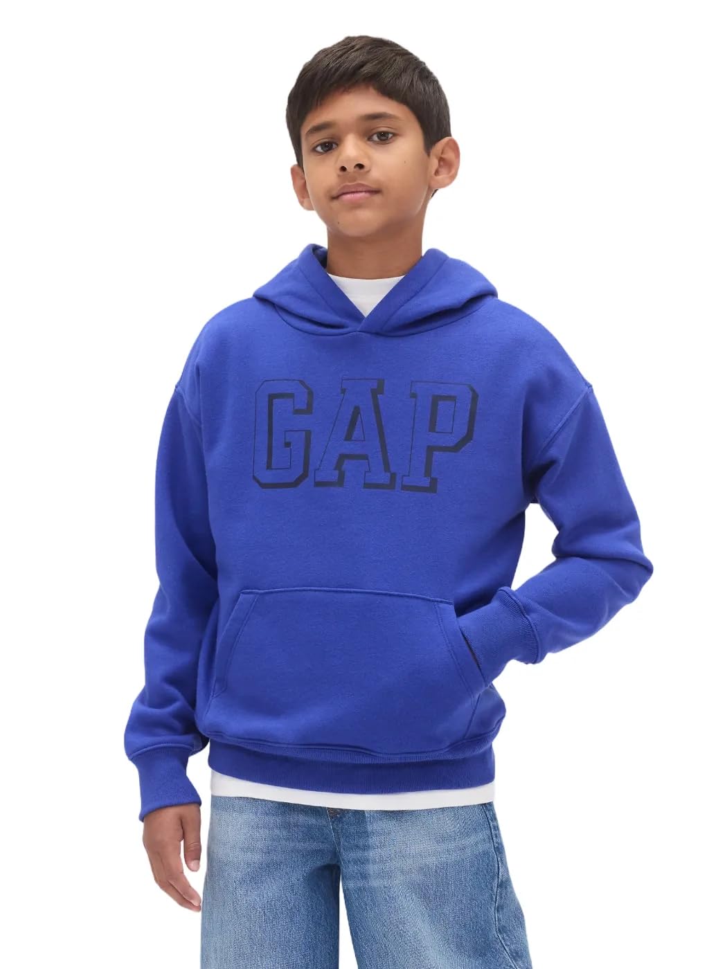 GAP boys Logo Hoodie Hooded Sweatshirt Royal Gem XS Image