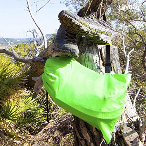MIONNO Inflatable Chaise Lounger Air Sofa, Air Lounger Inflatable Lazy Bag Couch for Outdoor or Indoor Anti-Air Leaking Waterproof Portable Hammock Chair for Travel Camping Beach (Fluorescent Green)