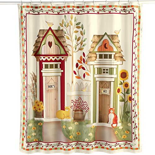 Country His And Hers Outhouse Shower Curtain