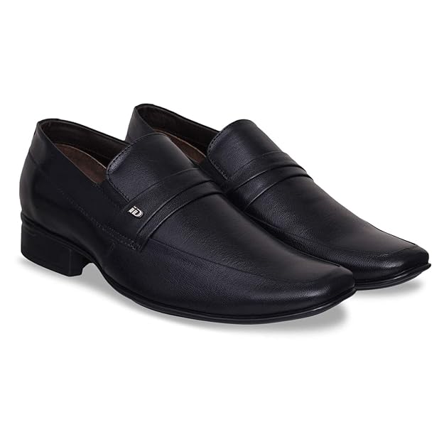 Buy ID Men's Genuine Leather Formal Shoes (Black) at Amazon.in