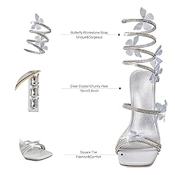 VOZTOLLS Women's Rhinestone Crystal Butterfly High