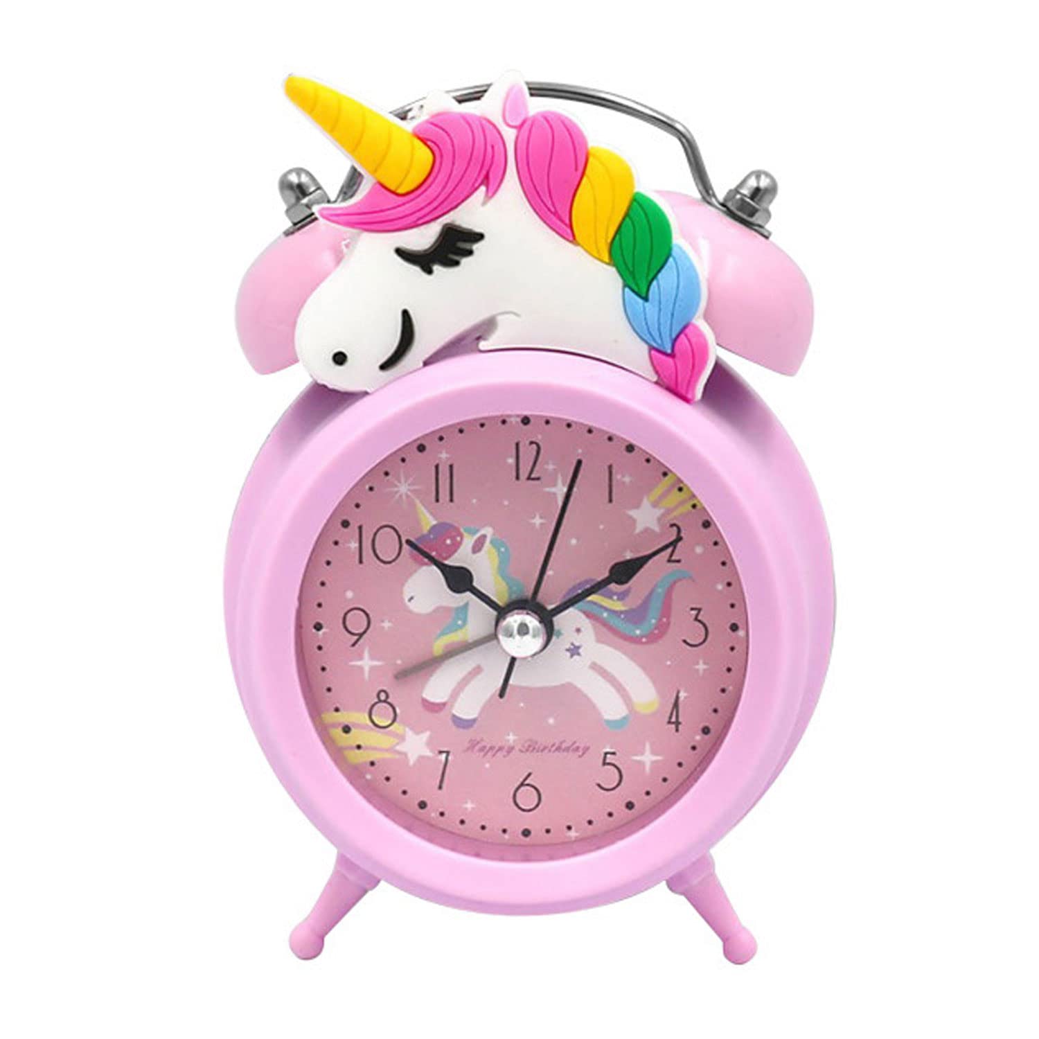 CAM2 Children's Horse Girl Alarm Clock - Silent, Non-Ticking, Pink Fairy Tale Design