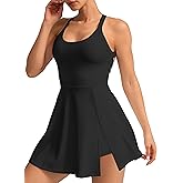 Womens Activewear Tennis Dress - Built in Shorts with Pockets and Bra Golf Athletic Workout Dresses