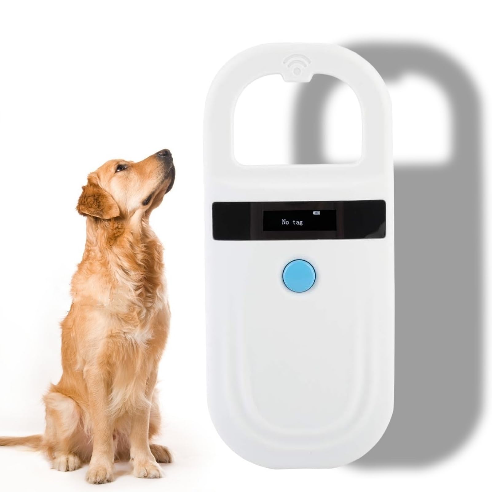 Microchip Reader RFID 134.2Khz, Pet ID Tag Microchip Scanner with 0.91 Inch High Brightness OLED Display, Rechargeable Pet Tag Reader with 128 Pieces of Tag Information Storage for Animal Tracking