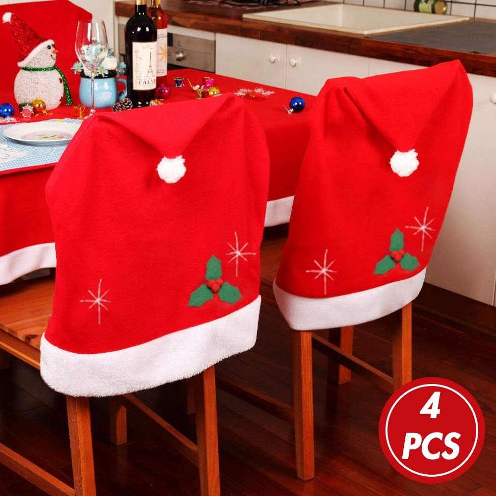 santa hats chair backs