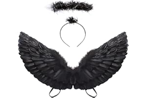 CLONG Fallen Angel Costume Wings for Girls Devil Wings for Kids Halloween Women