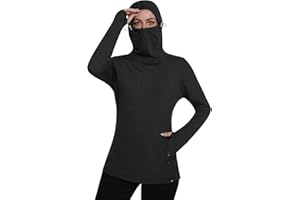 Soneven Women's Fleece Running Pullover Winter Outdoor Thermal Sweatshirts Cold Weather Ski Hiking Shirts With Thumbholes