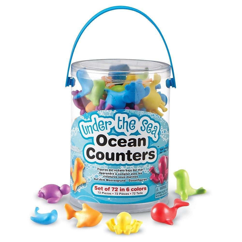 Learning Resources Under the Sea Ocean Counters, Tub of 72 (Packaging May Vary)