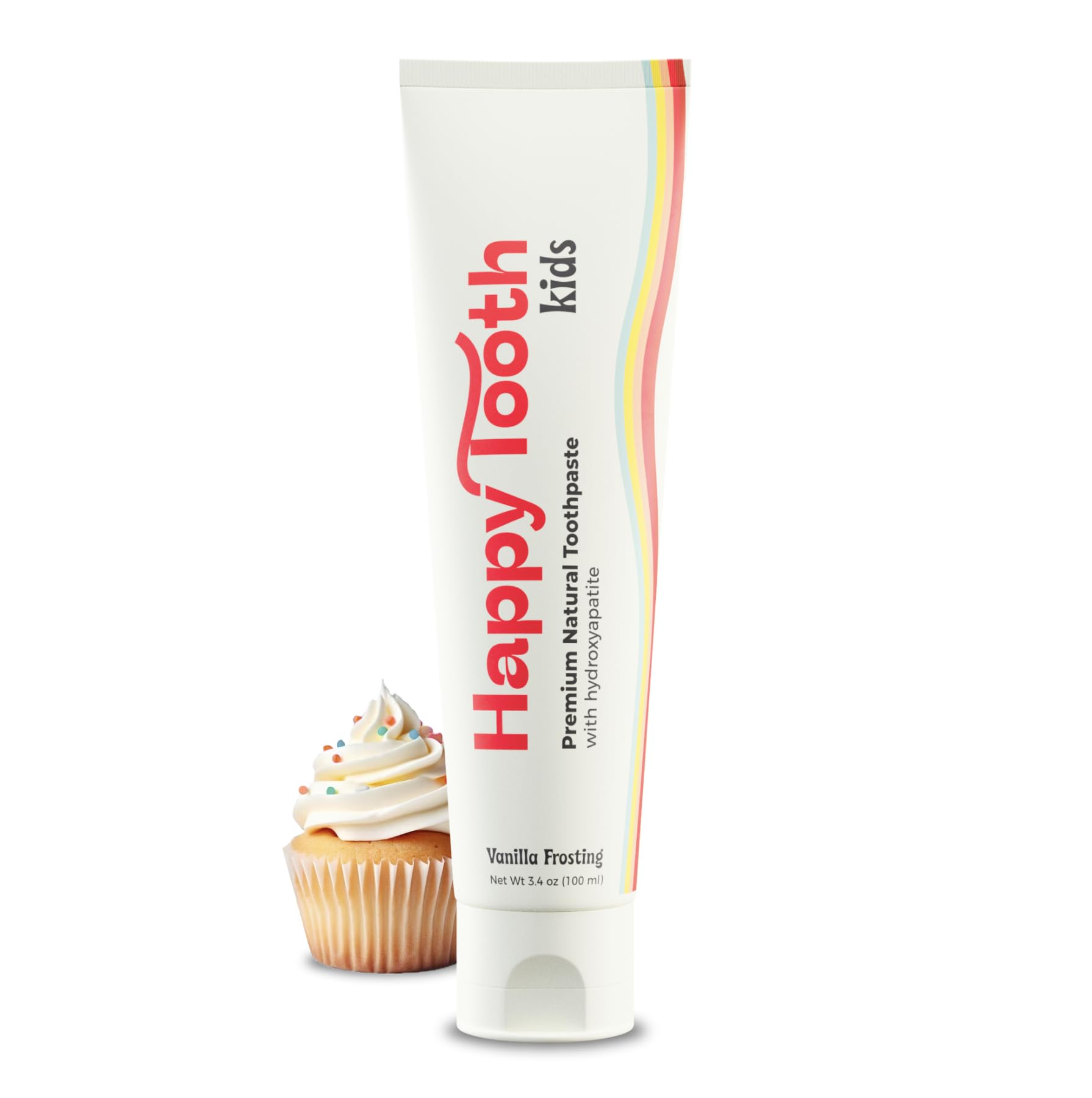Photo 1 of Happy Tooth Natural Hydroxyapatite Toothpaste - Fluoride Free, SLS Free - Whitening for Sensitive Teeth - Natural Ingredients - Dentist Formulated & Recommended - Adults & Kids - Vanilla Frosting