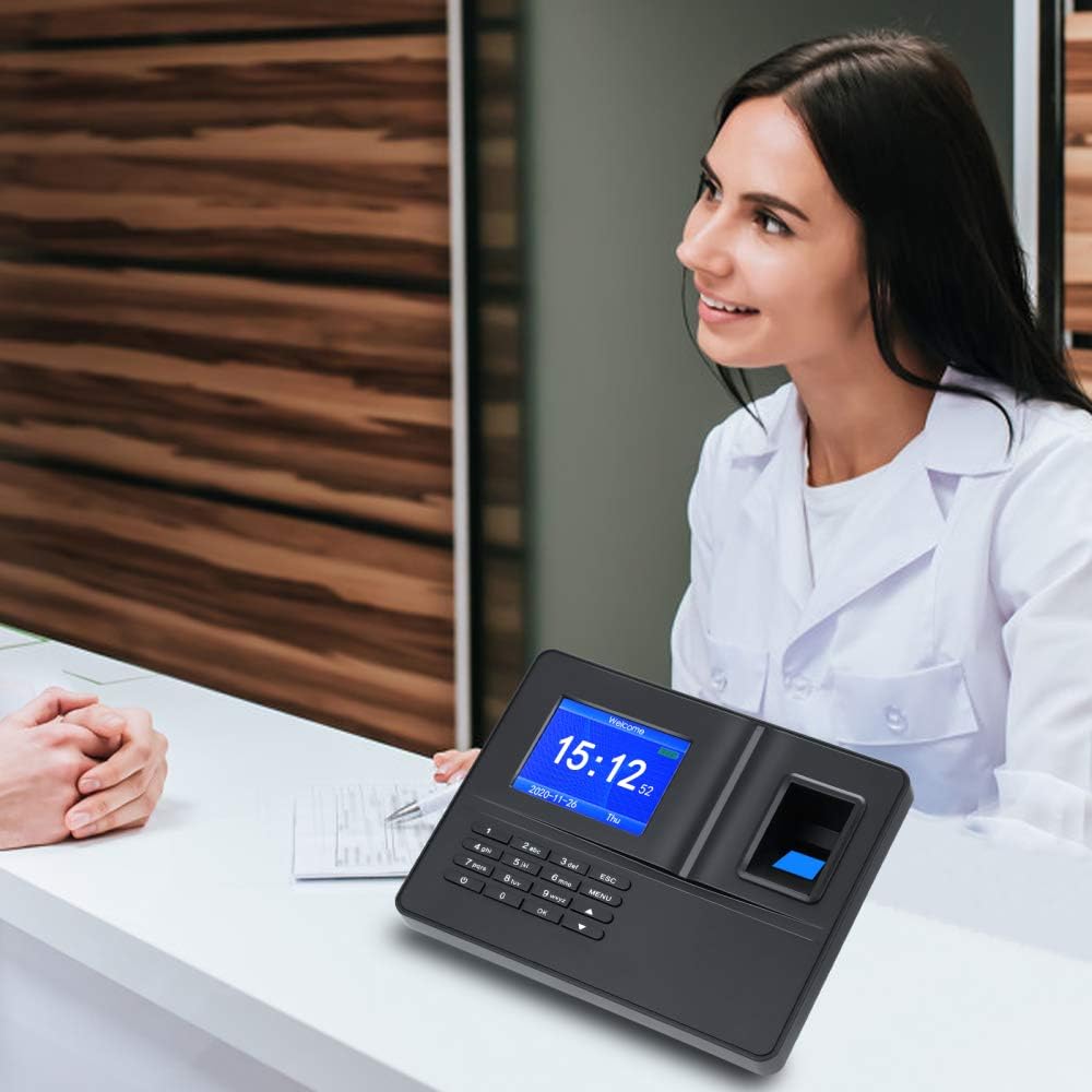 Time Clocks for Employees, Self-Contained Fingerprint Attendance Machine Proximity Time Clock Online Work Attendance Check-in Machine (Black) : Electronics