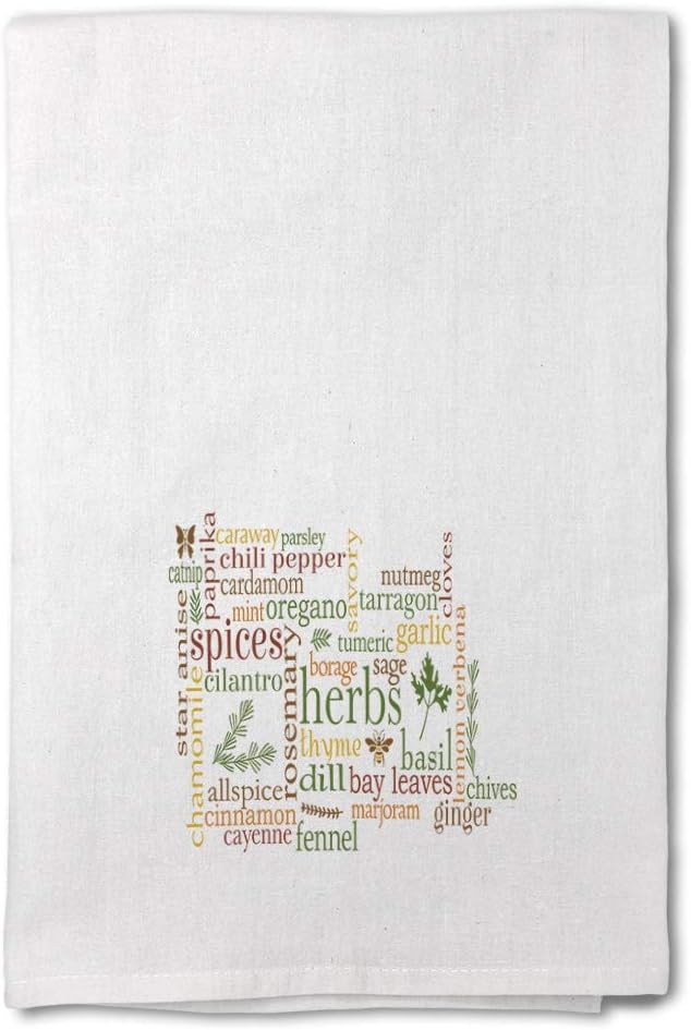 Style In Print Custom Decor Flour Kitchen Towels Star Anise Catnip Chamomile Paprika Caraway Parsley Spices Food & Beverage Herbs Cleaning Supplies Dish Towels Design Only