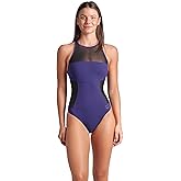 Arena Womens Arena Feel Women's Mesh Panel Swim Pro Back Swimsuit Stylish Ladies Bathing Suit