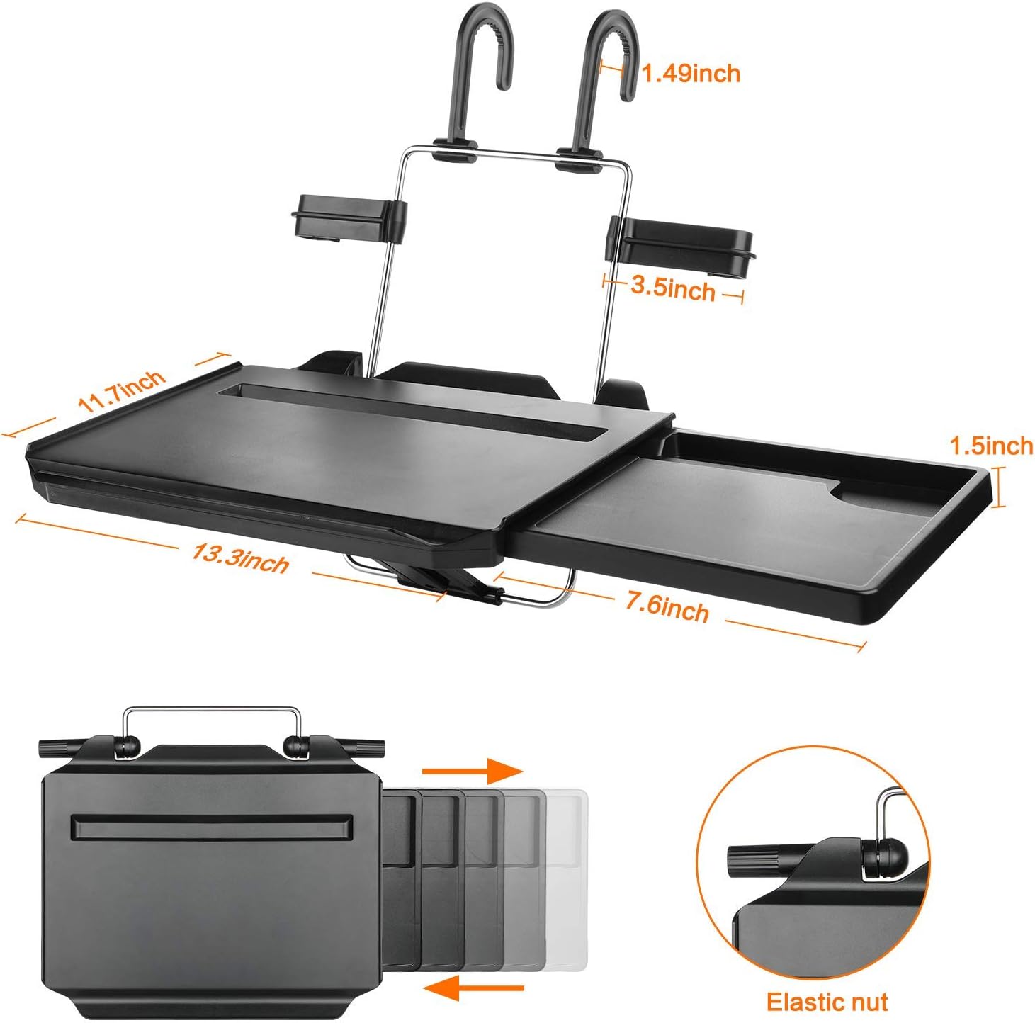 SENWELL-KA Car Steering Wheel Tray Desk,Car Travel Table for Laptop Work Eating Food and Drink: Automotive