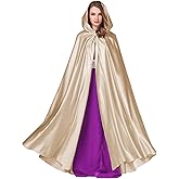 BEAUTELICATE Women's Wedding Hooded Cape Bridal Cloak Poncho Full Length