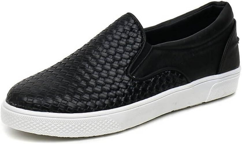 womens black leather slip on sneakers