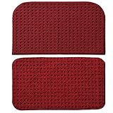 Garland Rug Herald Square 2-Piece Kitchen Rug Set, 18-Inch by 28-Inch,Chilli Red