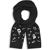 KARL LAGERFELD womens Embroidered Karl Hearts Winder Scarf