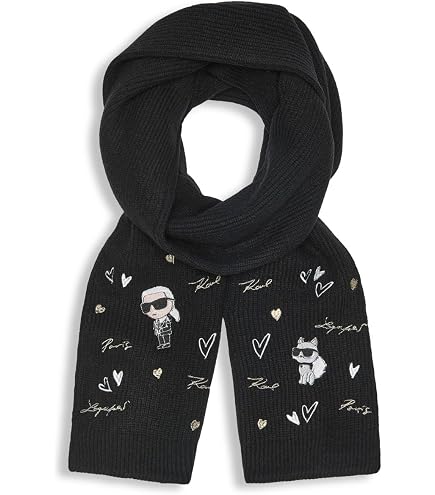 KARL LAGERFELD Paris Women's Accessories Scarf,Black,1SZ at Amazon