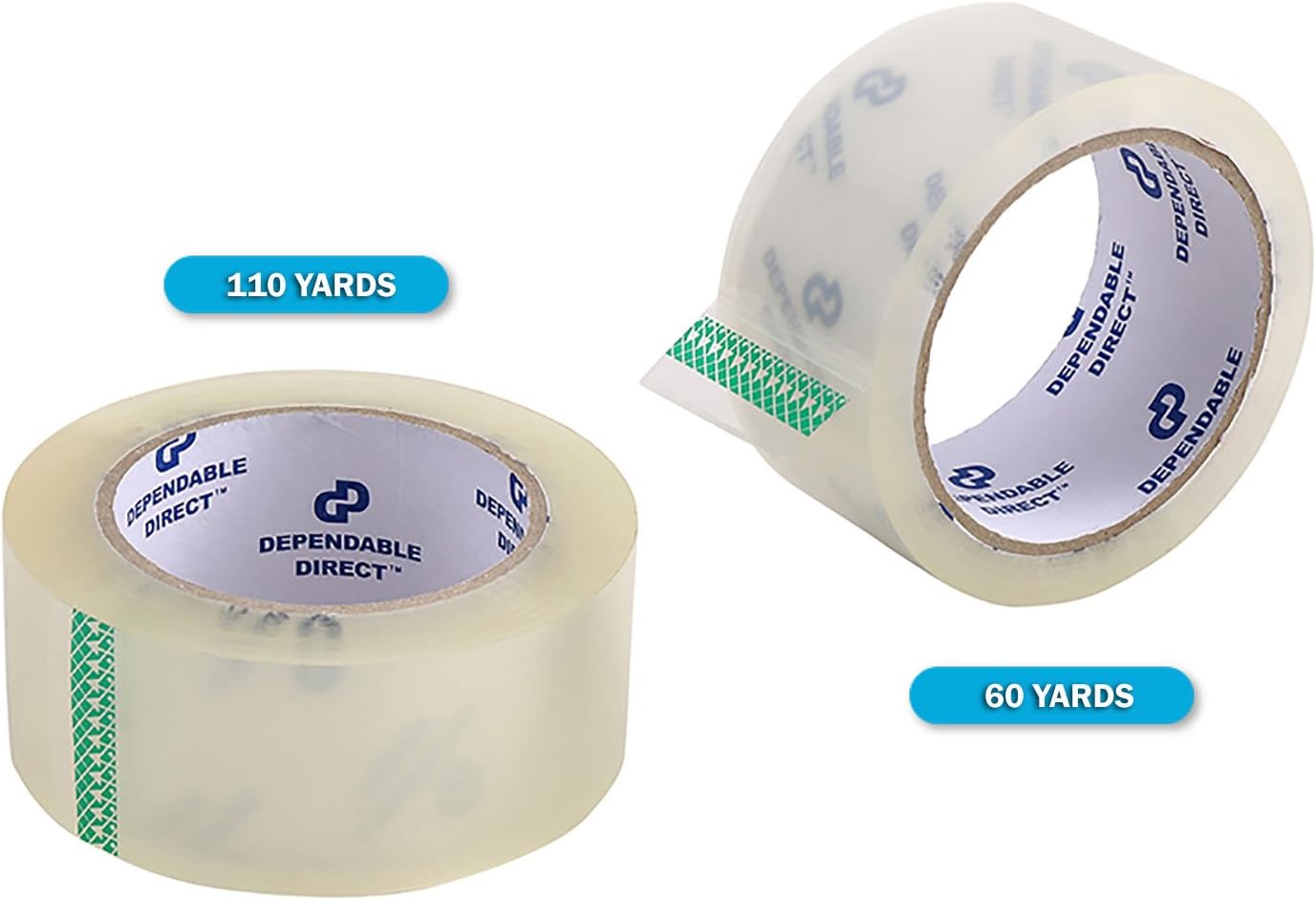 Industrial Grade Clear Packing Tape (6 Rolls) - 60 Yards per Roll - 2" Wide x 2 mil Thick, Acrylic Adhesive Heavy Duty Tape for Box Office Moving Packaging Shipping : Office Products