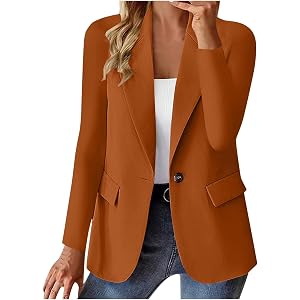Blazers for Women Business Casual Long Sleeve Suit Jackets Fall Winter Open Front Button Lightweight Blazers