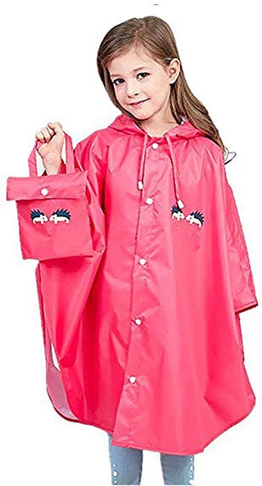 Kids Poncho Hooded Raincoat Durable Waterproof Portable Rain Cape for Boys Girls