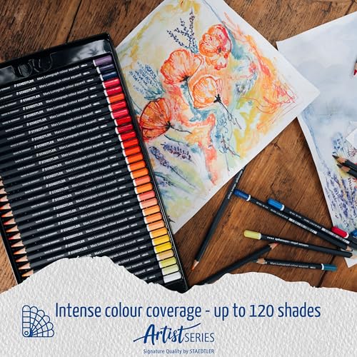 STAEDTLER Yellow-Orange Watercolour Pencil – Water Soluble Art Pencil with Hexagonal Design – 3.6 mm Lead, High Colour Intensity and Light Fastness