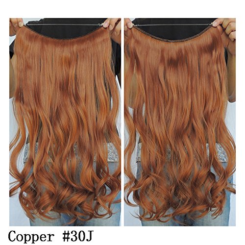 Secret Halo Hair Extensions Flip in Curly Wavy Hair Extension Synthetic Women Hairpieces 20" (Copper #30J) - Thumbnail 7