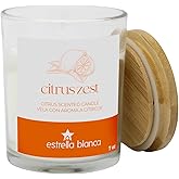 Estrella Blanca 7oz Citrus Scented Candle, Candles for Home Scented, Soy Blend Wax Candle, Gift for Women Men, Long Burning Candle, Kitchen, & Summer Candles Scented