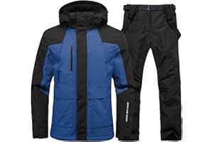 YEEFINE Men's Ski Suit Winter Snowsuit Waterproof Windproof Ski Jacket and Pants Set Insulated Snowboarding Suit