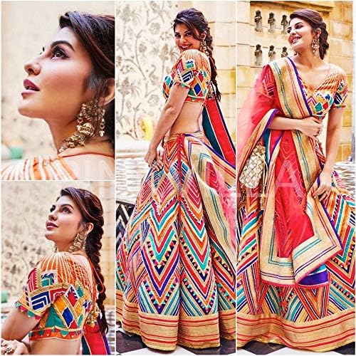 DREAMEXPORTER Bollywood Style Lehenga Choli for Womens Lengha Red