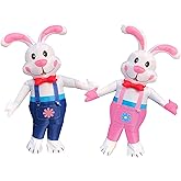 DeHasion 2 Packs Funny Adult Outfit Inflatable Bunny Costume Rabbit Blow-up Costume for Adult/Easter Day/Halloween/Birthday Party/Christmas