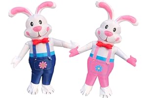 DeHasion 2 Packs Funny Adult Outfit Inflatable Bunny Costume Rabbit Blow-up Costume for Adult/Easter Day/Halloween/Birthday Party/Christmas