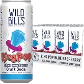 Wild Bill&rsquo;s Blue Raspberry Ring Pop Craft Soda &ndash; Candy-Inspired Soft Drink Made with Pure Cane Sugar, No HFCS, No Artificial Flavors or Colors, Caffeine Free, Lightly Carbonated, 12 oz Cans (12 Pack)