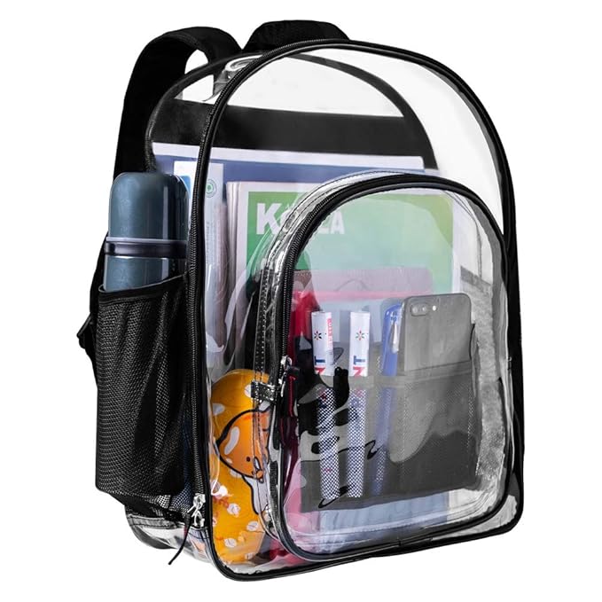 Clear Backpack, Heavy Duty See Through Backpack Transparent Large