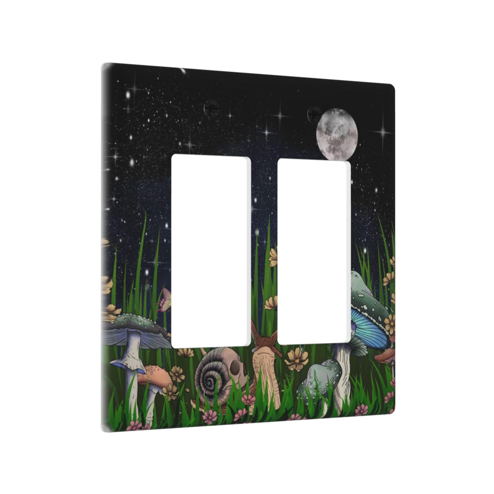 Mushroom Plants Leaves Snails Moon Moonlight Forest
