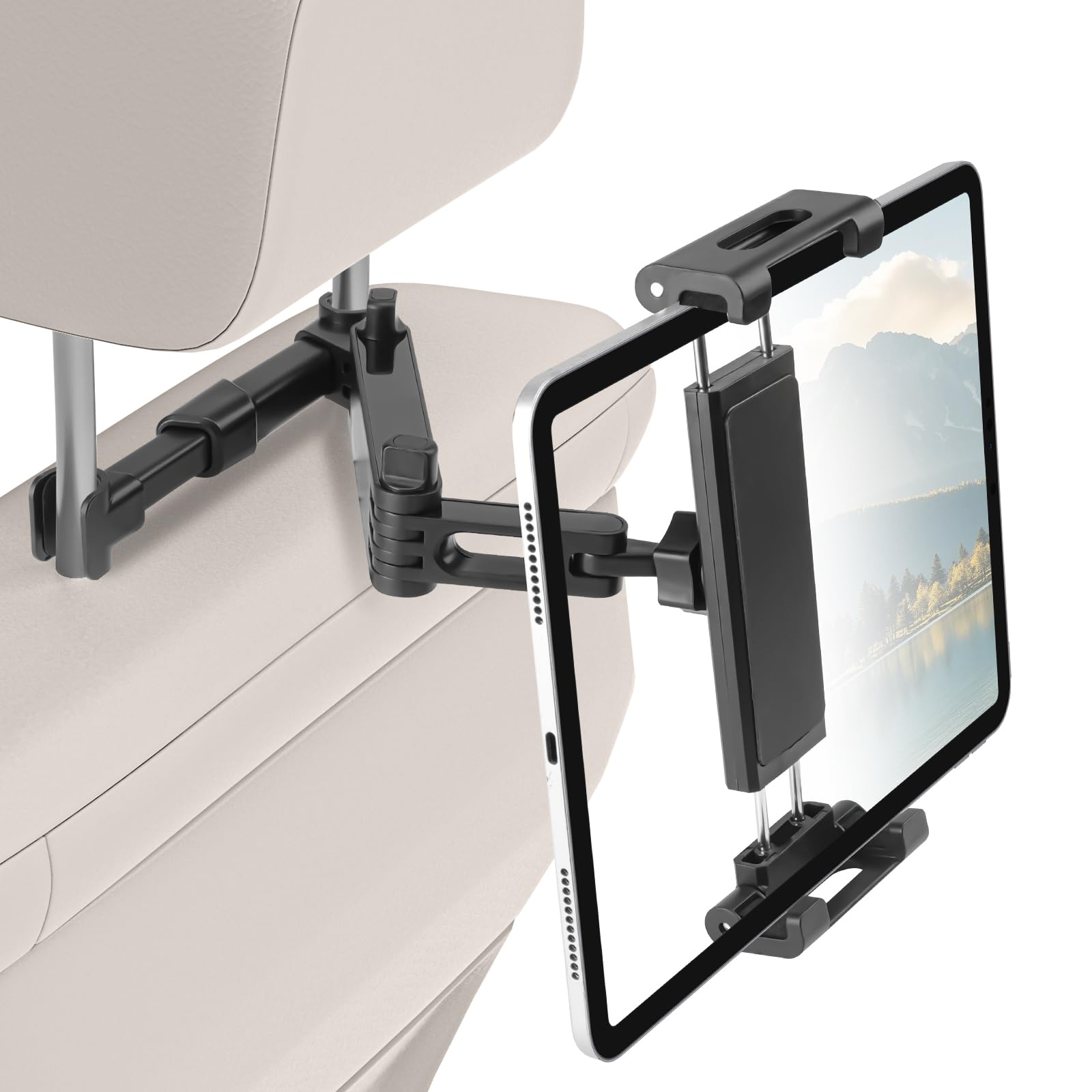 Photo 1 of Kairiyard Tablet Holder for Car, 3 in 1 Extension Arm Adjustable Car Headrest Tablet Holder Road Trip Essentials Back Seat Tablets Cars Mount Compatible with iPad Pro, Air, Mini, 4.7-11" Devices